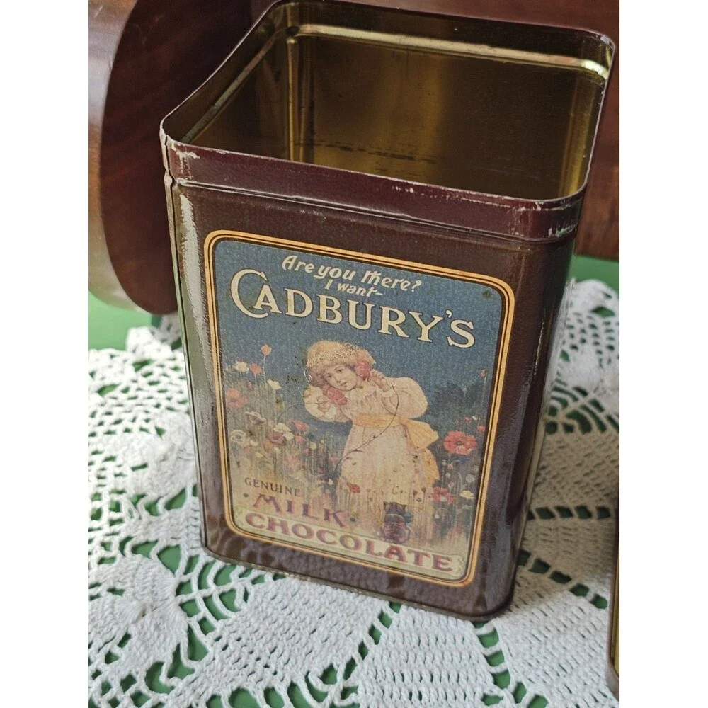 Vintage Style Cadbury Chocolate Tin Pretty Pictures On All Sides Advertising